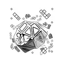 rich risk layers inside of dice  tattoo design idea
