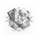 rich risk layers inside of dice  tattoo design idea
