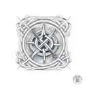 the date April 3, 2021 in Roman numerals surrounded by a square Celtic knot border tattoo design idea