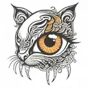 eye symbol, psychedelic, music, tiger   tattoo design idea
