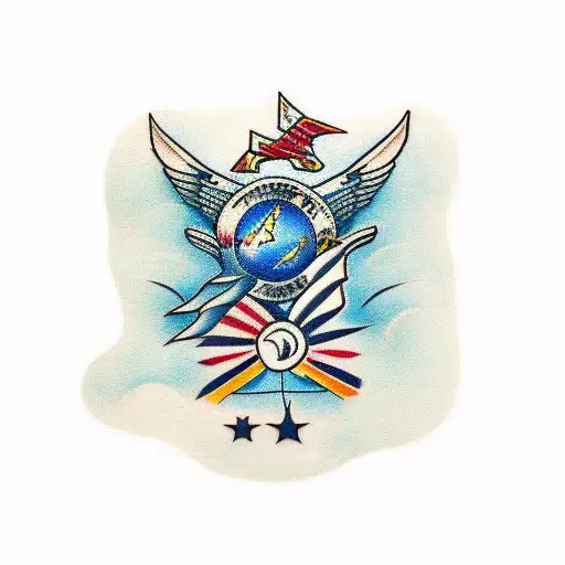 plane  flying freedom tattoo design idea