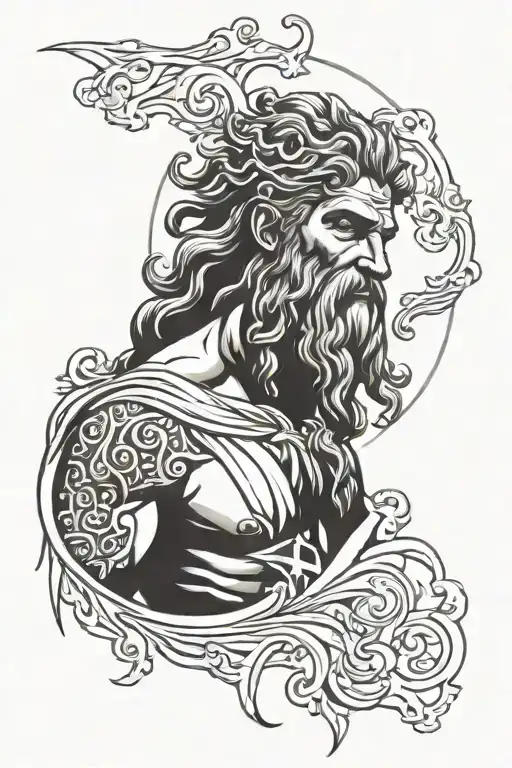 zeus god tattoo design idea