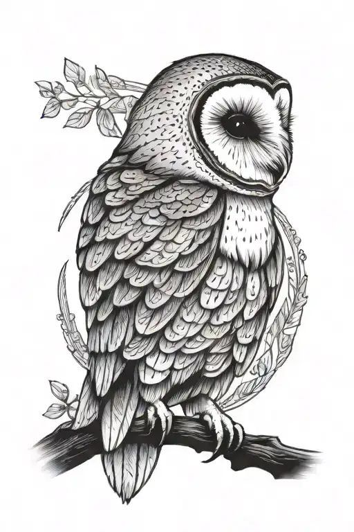 barn owl tattoo design idea