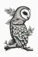 barn owl tattoo design idea