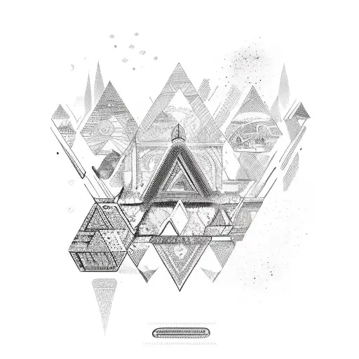 israel shape with heart tattoo design idea