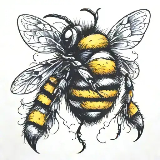 bumble bee with chicken legs tattoo design idea
