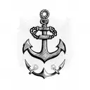 Anchor with chains and candles burning on both end tattoo design idea