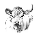 cute cow tattoo design idea