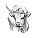 cute cow tattoo design idea