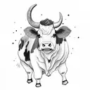 cute cow tattoo design idea