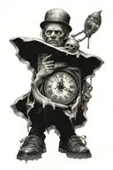 Gaze into the abyss tattoo design idea