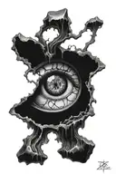 Gaze into the abyss tattoo design idea