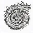 Jormungandr Dragon circle tattoo design idea