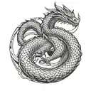 Jormungandr Dragon circle tattoo design idea