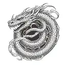 Jormungandr Dragon circle tattoo design idea