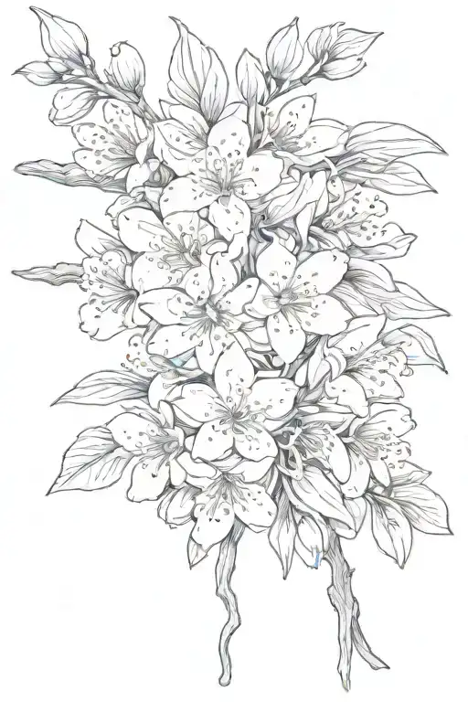 Almond Blossom tattoo design idea