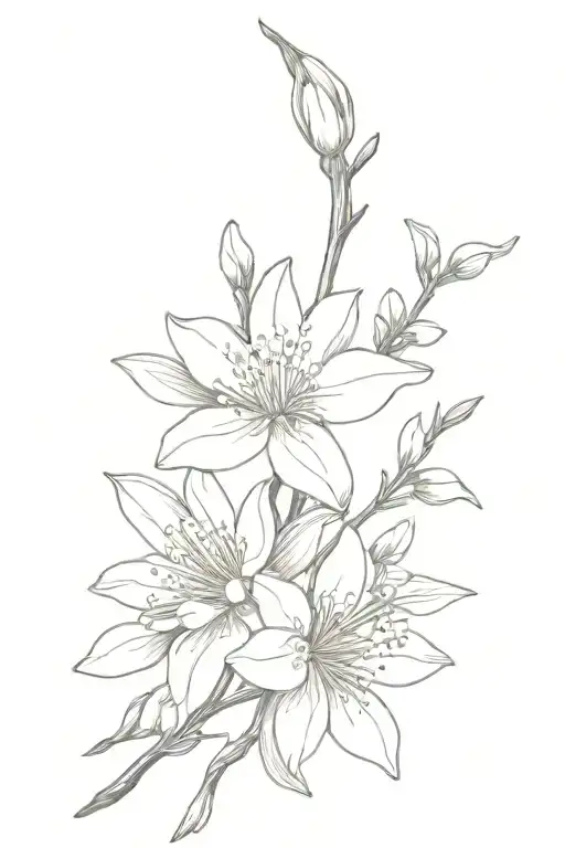 Almond Blossom  tattoo design idea