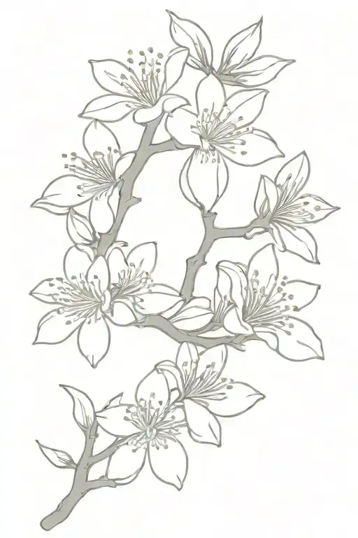 almond blossoms tattoo design idea
