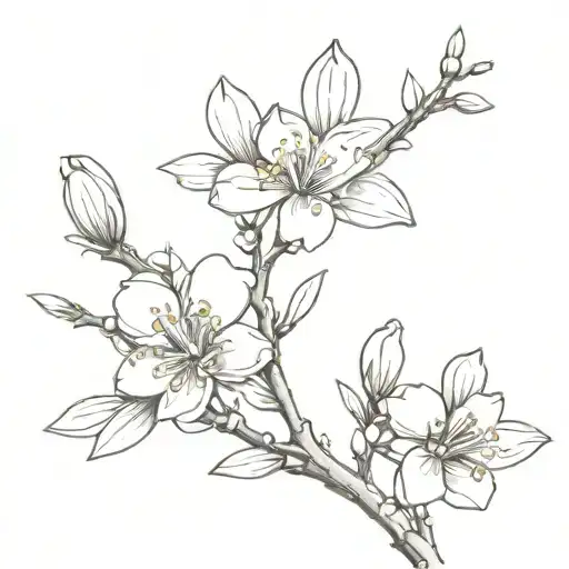 almond blossoms tattoo design idea