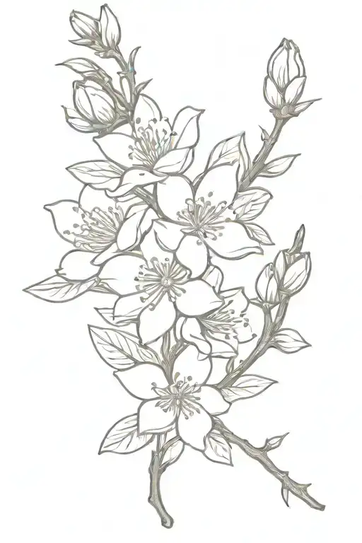 Almond Blossom tattoo design idea