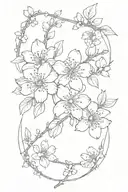 Almond Blossom branch tattoo design idea