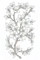 Almond Blossom branch tattoo design idea