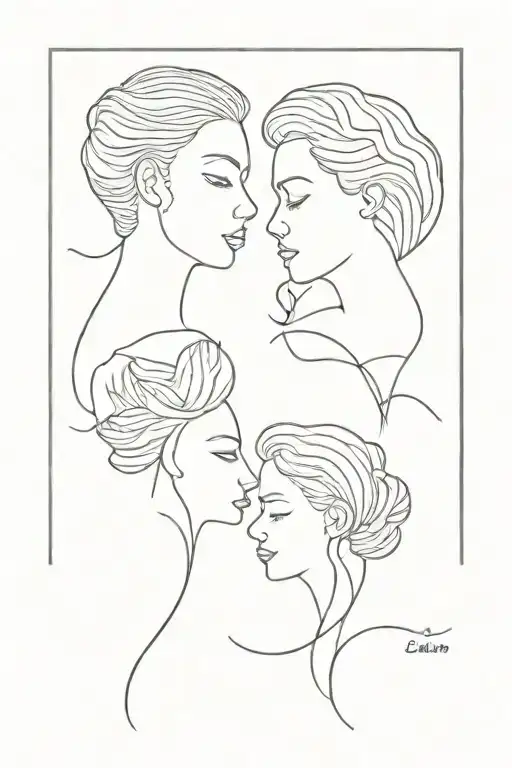Louise and Evelyn  tattoo design idea
