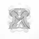 initials: b, r, n tattoo design idea