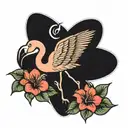 flamingo and school design tattoo design idea