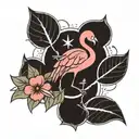 flamingo and school design tattoo design idea