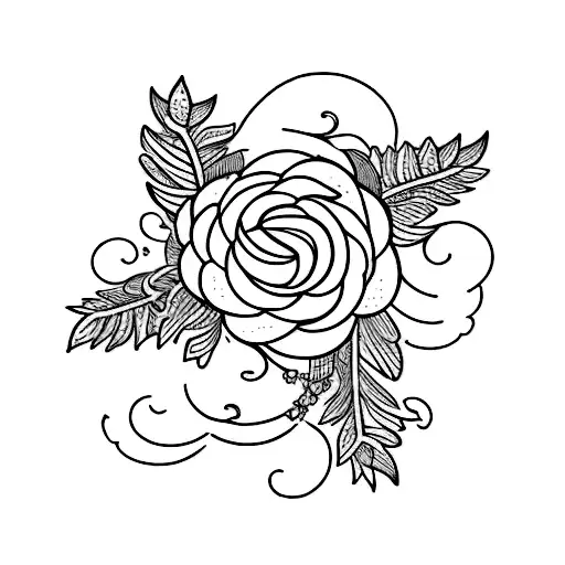 A traditional style tattoo of a blackberry wreath with a banner that says 'In loving memory', representing the everlasting impact your missing grandpa had on your life tattoo design idea