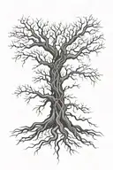 leafless tree intertwined tattoo design idea