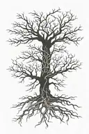 leafless tree intertwined tattoo design idea