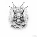 St Micheals killing the devil tattoo design idea