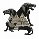ancient Egyptian hieroglyphics, pyramid, include Thoth and anubis and an ankh tattoo design idea
