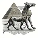 ancient Egyptian hieroglyphics, pyramid, include Thoth and anubis tattoo design idea