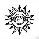Sun and Moo tattoo design idea