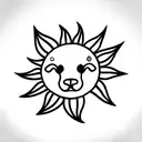 Sun and Moo tattoo design idea