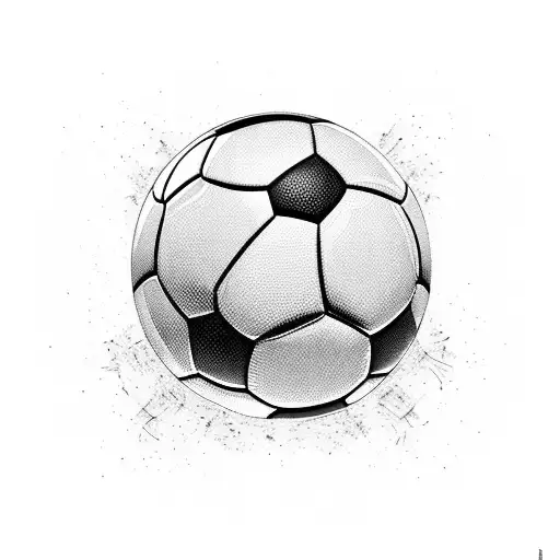 A soccer ball breaking through prison bars tattoo design idea