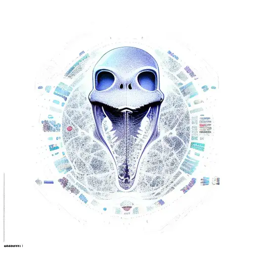 combine the whale from gojiras album "from mars to sirius" with the skeleton from their album"the way of all flesh" tattoo design idea