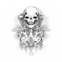 combine the whale from gojiras album "from mars to sirius" with the skeleton from their album"the way of all flesh" tattoo design idea