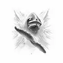 combine the whale from gojiras album "from mars to sirius" with the skeleton from their album"the way of all flesh" tattoo design idea
