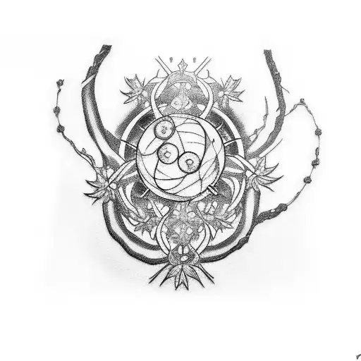 Design a tattoo with Kurapika's Judgement Chain as the focal point, surrounded by intricate vines with pricks descending the arm tattoo design idea