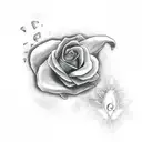 dove with a bloody rose  tattoo design idea