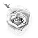 dove with a bloody rose  tattoo design idea