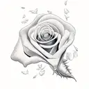 dove with a bloody rose  tattoo design idea