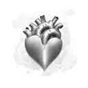 heart,  half heart flowers, half heart strength  tattoo design idea