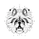 Chow Chow dog face tattoo design idea
