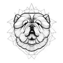 Chow Chow dog face tattoo design idea