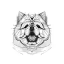 Chow Chow dog face tattoo design idea